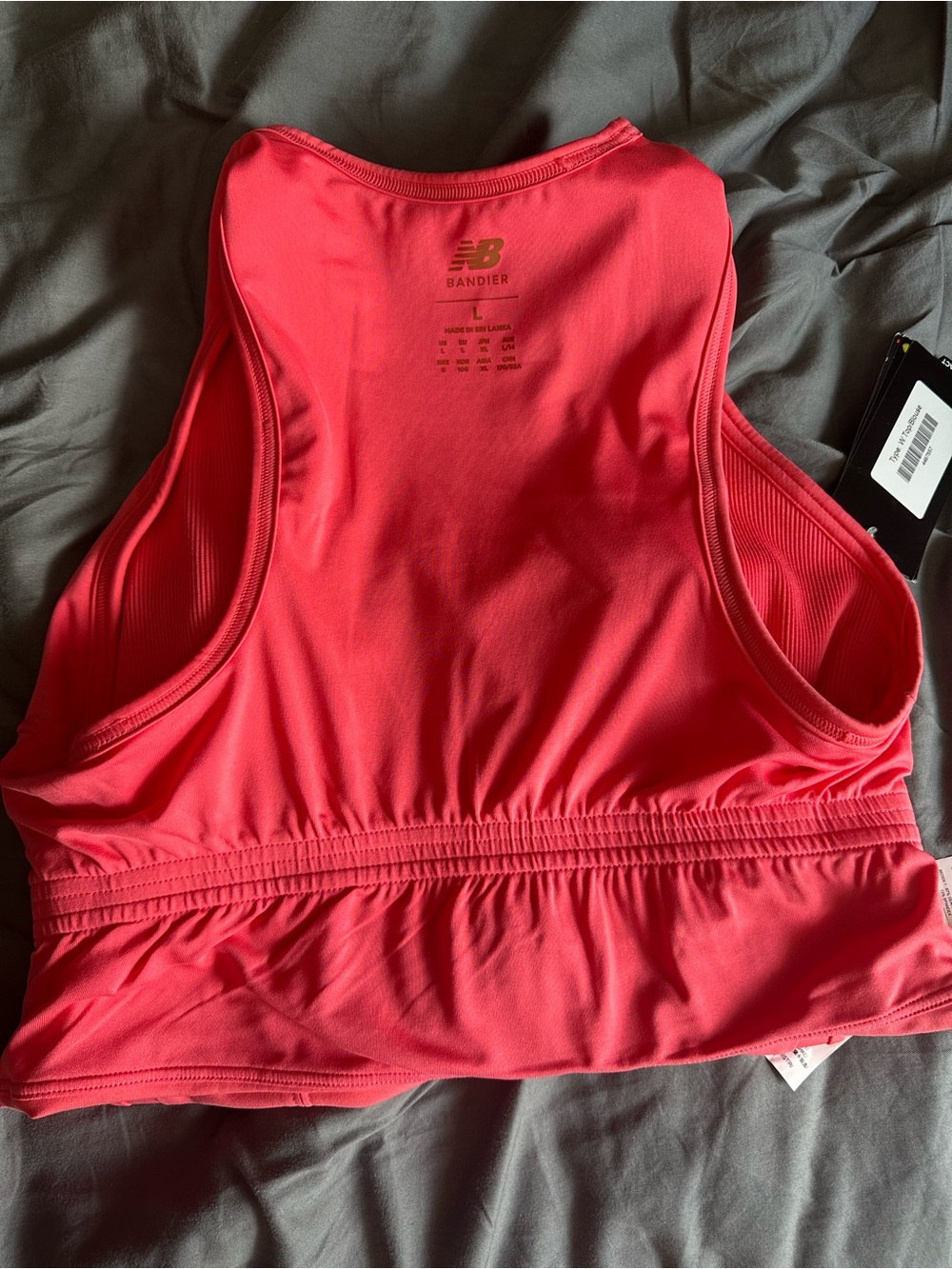 NWT New Balance x Bandier Coral Ribbed Sports Bra / Tank US L - Picture 5 of 5
